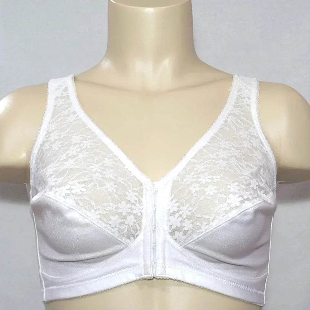 44C Exquisite Form‎ 565 Posture FrontClose WireFree Bra White NWOT